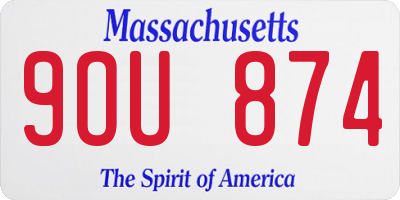 MA license plate 9OU874