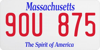 MA license plate 9OU875