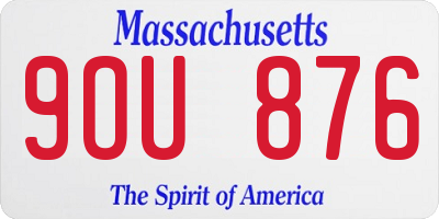 MA license plate 9OU876