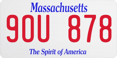 MA license plate 9OU878
