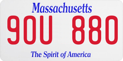 MA license plate 9OU880