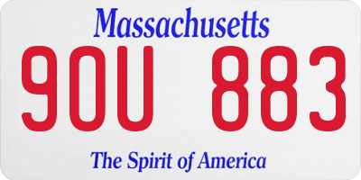 MA license plate 9OU883