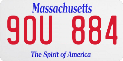 MA license plate 9OU884