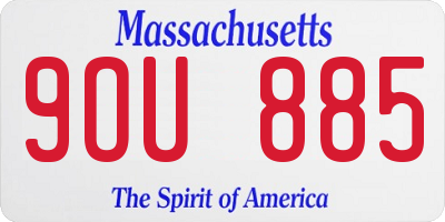 MA license plate 9OU885