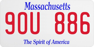 MA license plate 9OU886