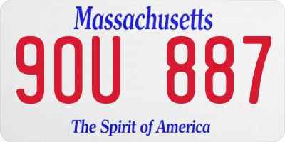 MA license plate 9OU887