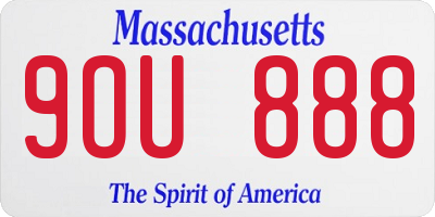 MA license plate 9OU888