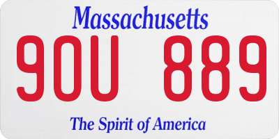 MA license plate 9OU889