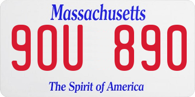 MA license plate 9OU890