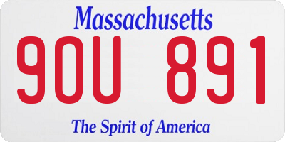 MA license plate 9OU891