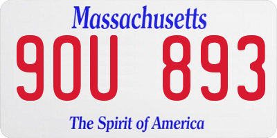 MA license plate 9OU893