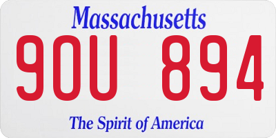 MA license plate 9OU894