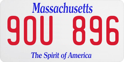 MA license plate 9OU896
