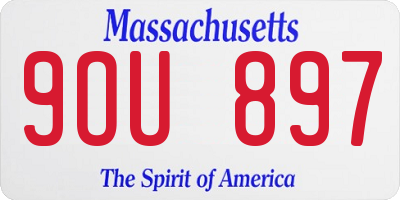 MA license plate 9OU897