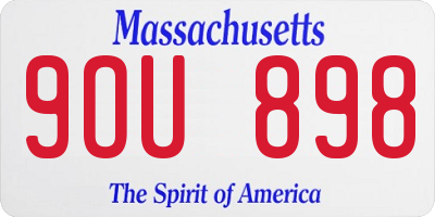 MA license plate 9OU898