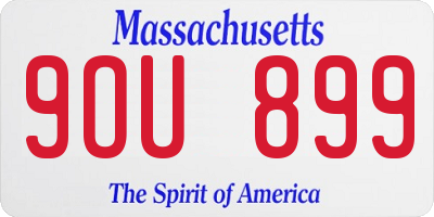 MA license plate 9OU899