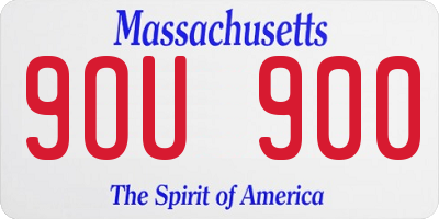 MA license plate 9OU900