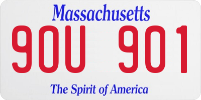 MA license plate 9OU901