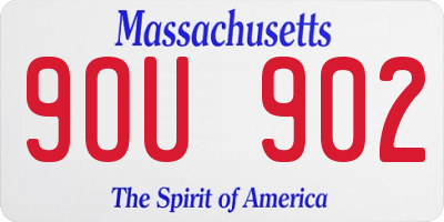 MA license plate 9OU902