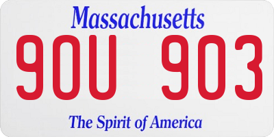 MA license plate 9OU903