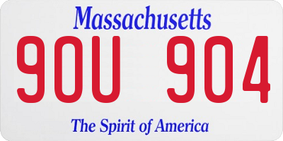MA license plate 9OU904