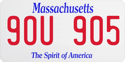 MA license plate 9OU905