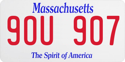 MA license plate 9OU907