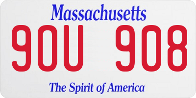 MA license plate 9OU908