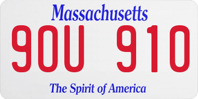 MA license plate 9OU910