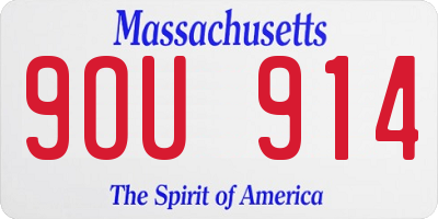 MA license plate 9OU914