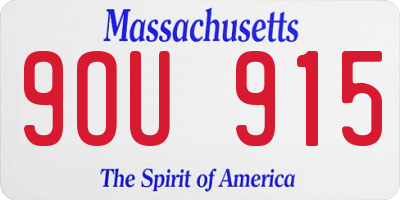 MA license plate 9OU915