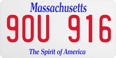 MA license plate 9OU916