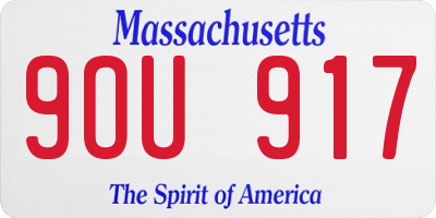 MA license plate 9OU917