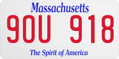 MA license plate 9OU918