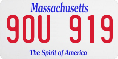 MA license plate 9OU919
