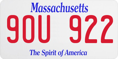 MA license plate 9OU922