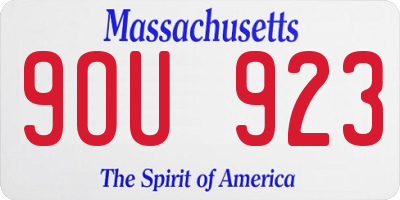 MA license plate 9OU923