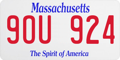 MA license plate 9OU924