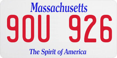 MA license plate 9OU926