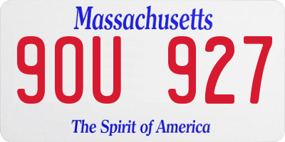 MA license plate 9OU927
