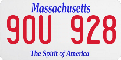 MA license plate 9OU928