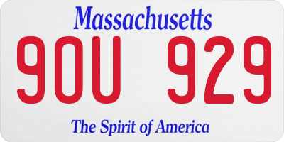MA license plate 9OU929
