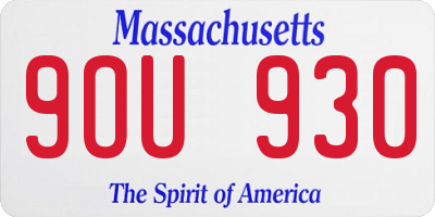 MA license plate 9OU930