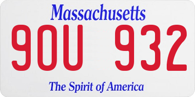 MA license plate 9OU932