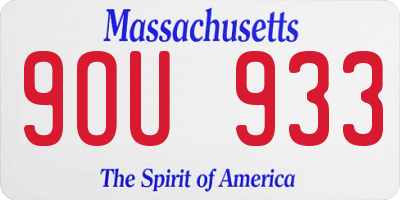 MA license plate 9OU933