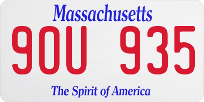 MA license plate 9OU935