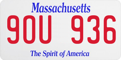 MA license plate 9OU936