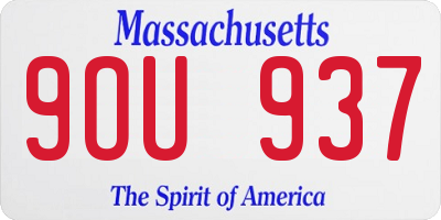 MA license plate 9OU937