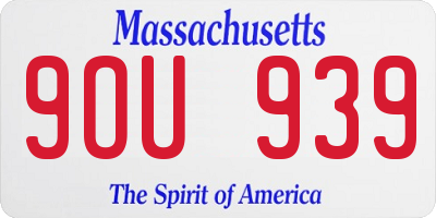 MA license plate 9OU939