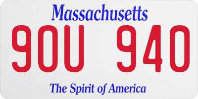 MA license plate 9OU940
